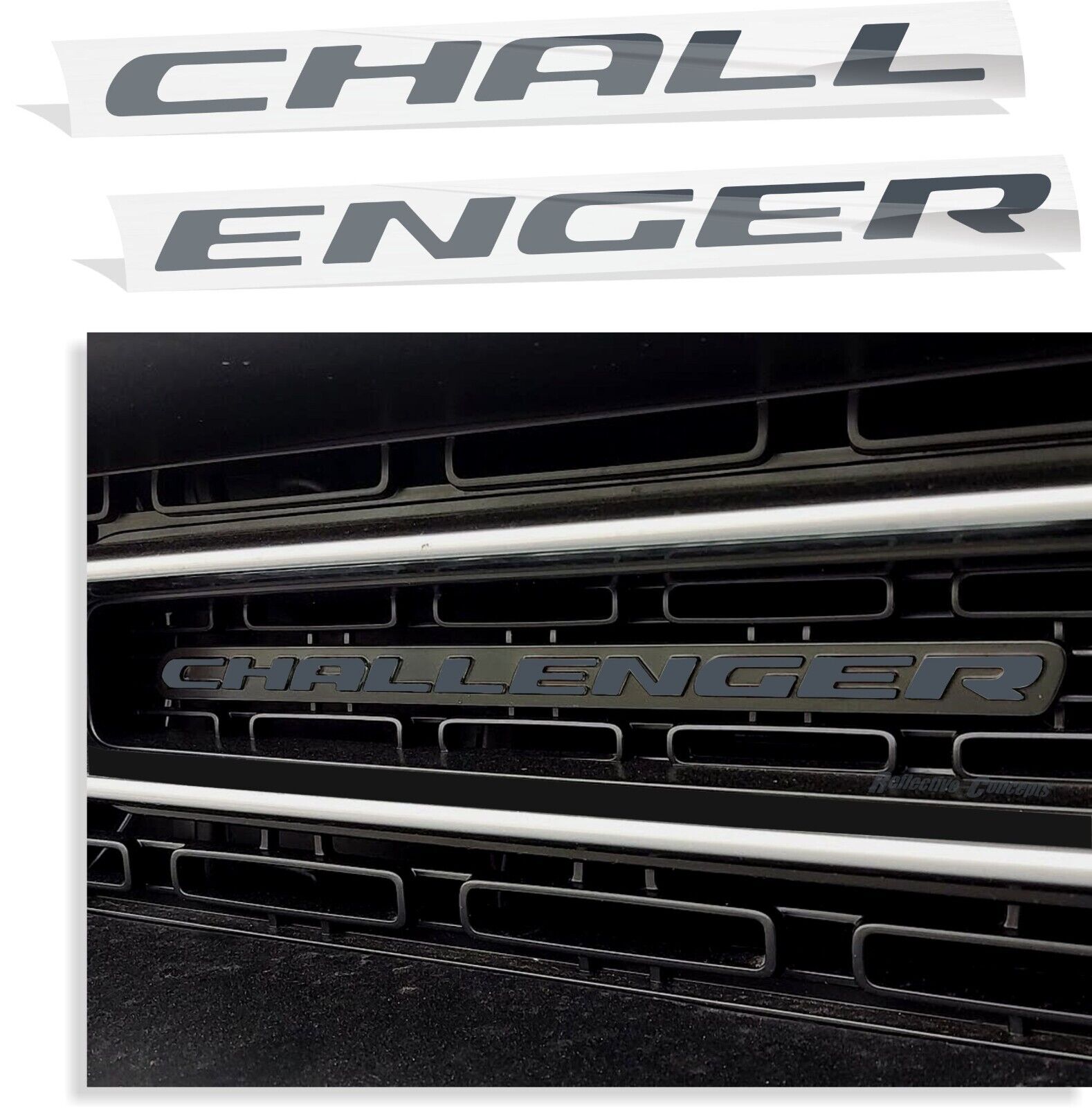 CHALLENGER Grille Badge Overlay Decal for 2015 - 2023 Dodge Challenger
