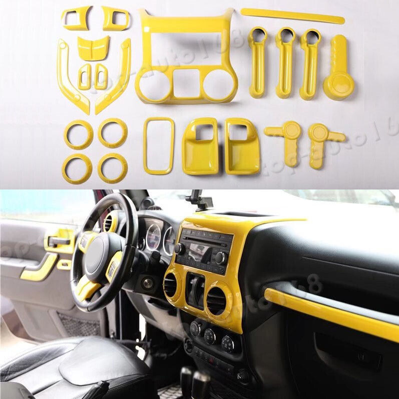 ABS Yellow Full Set Decoration Cover Kit 22PC For Jeep Wrangler 2-Door 2011-2017