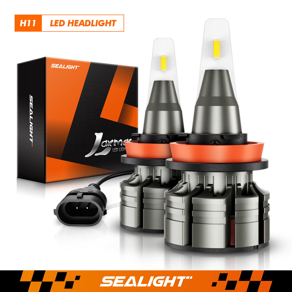 SEALIGHT H11 LED Headlight Kit Low Beam Bulb Super Bright 6500K CSP White 6000LM