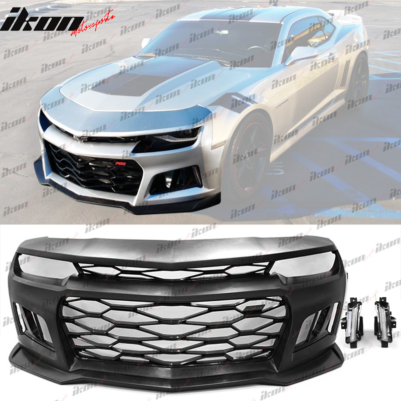 Fits 14-15 Chevy Camaro ZL1 Style Front Bumper Cover + DRL w/ Amber Turn Signal