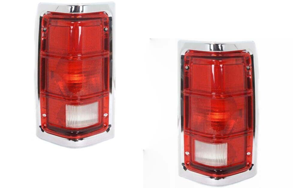 Chrome Tail Lights For Dodge Ramcharger Truck 1981-1993 Left Right Pair