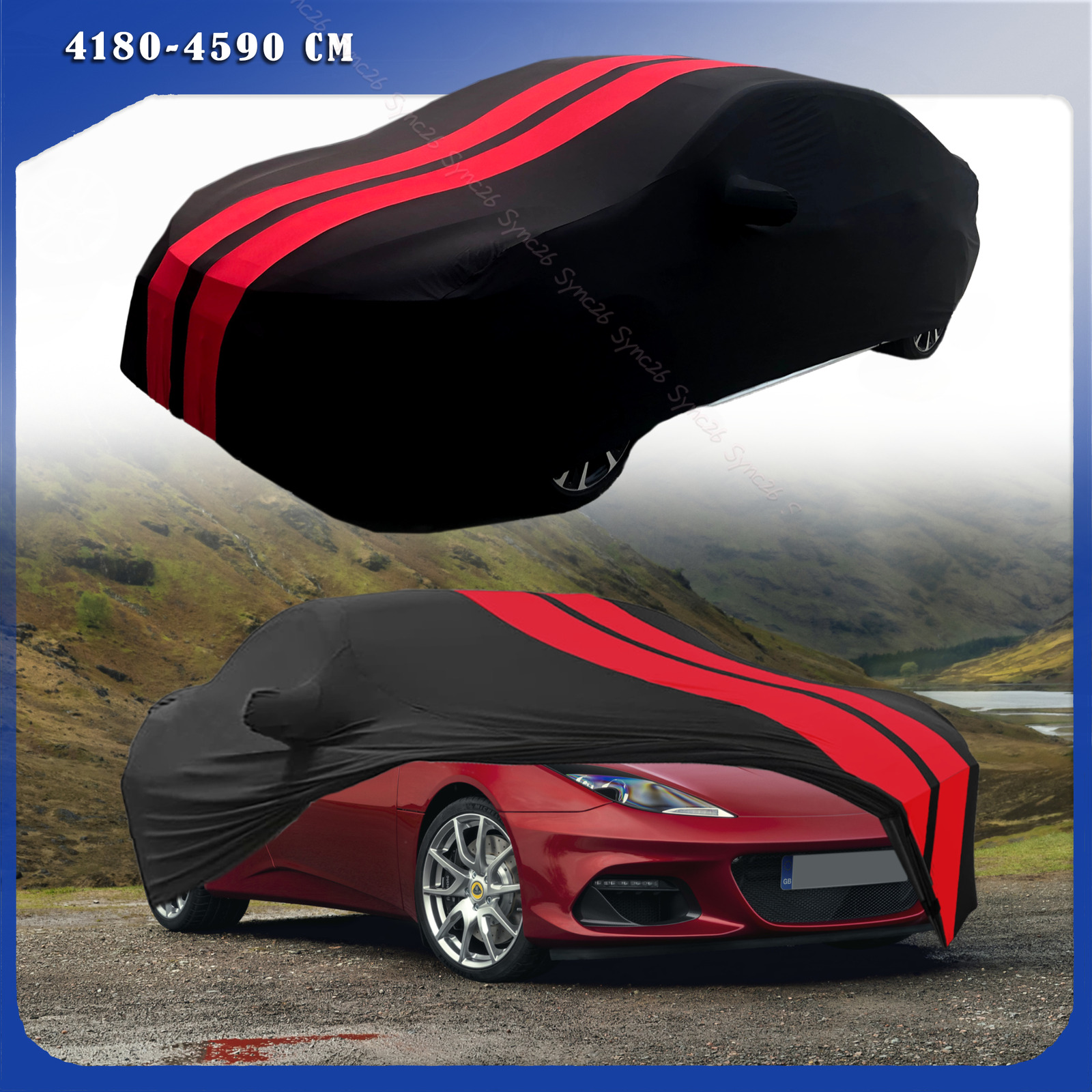 For Lotus NYO Evora Indoor Red Line Dustproof Stain Stretch Full Car Cover