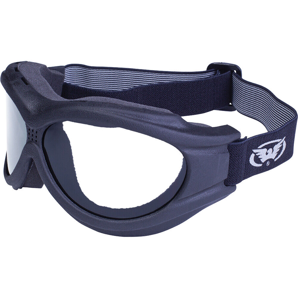 Global Vision Big Ben Motorcycle Goggles Black Frame Clear Lens