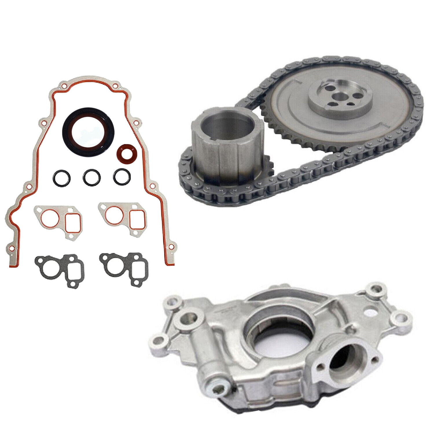 LS High Volume Oil Pump Parts Change Kit+Gaskets &Timing Chain For RTV 5.3L 6.0L