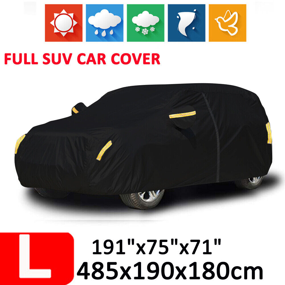 Full Car Cover Waterproof Sun Protection Outdoor UV Snow Dust Universal Fit SUV