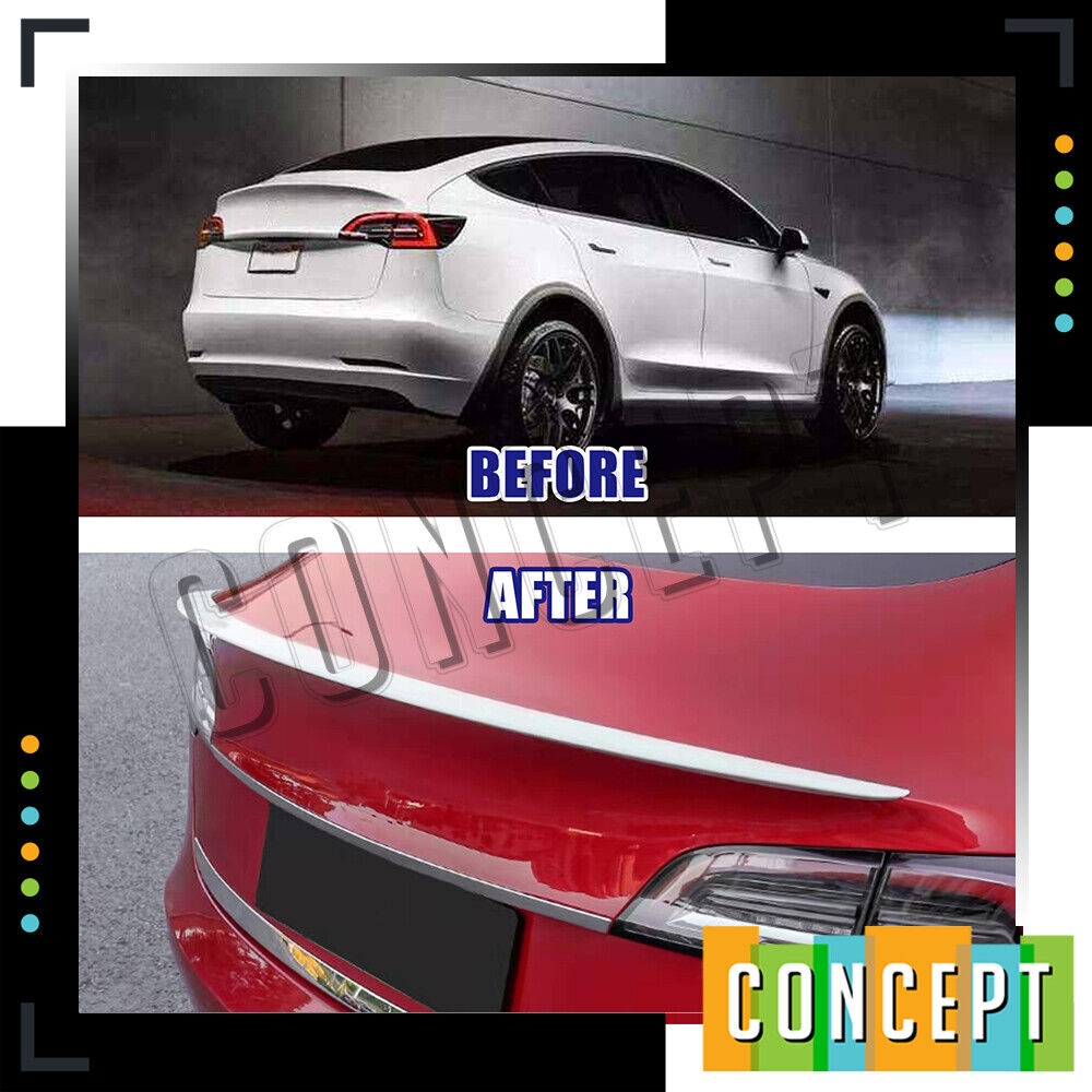 For 2020-2021 Tesla Model Y Replacement Rear Spoiler White