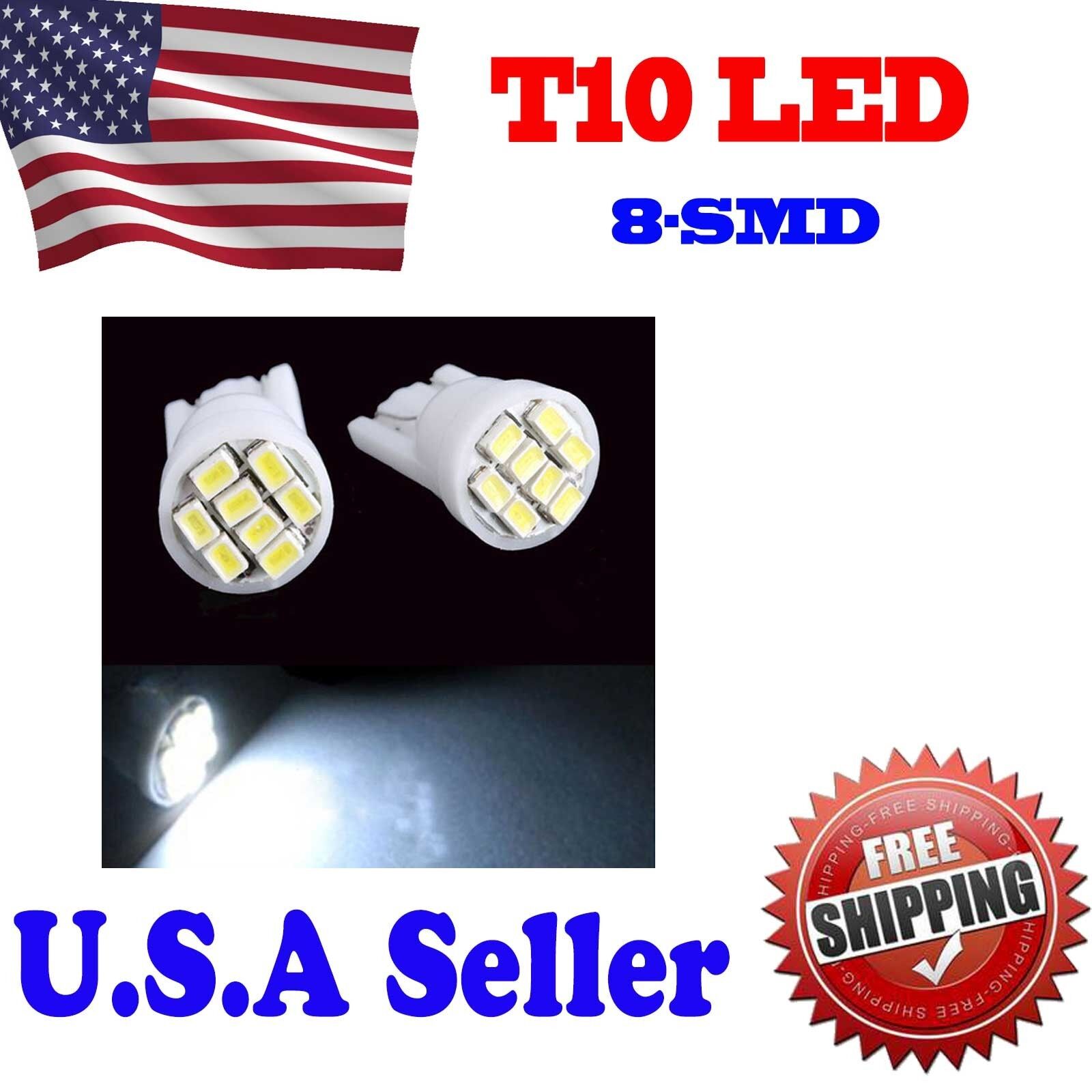 20 X Cool White T10 Wedge 8smd LED Car Side Marker/License Plate Light Lamp Bulb