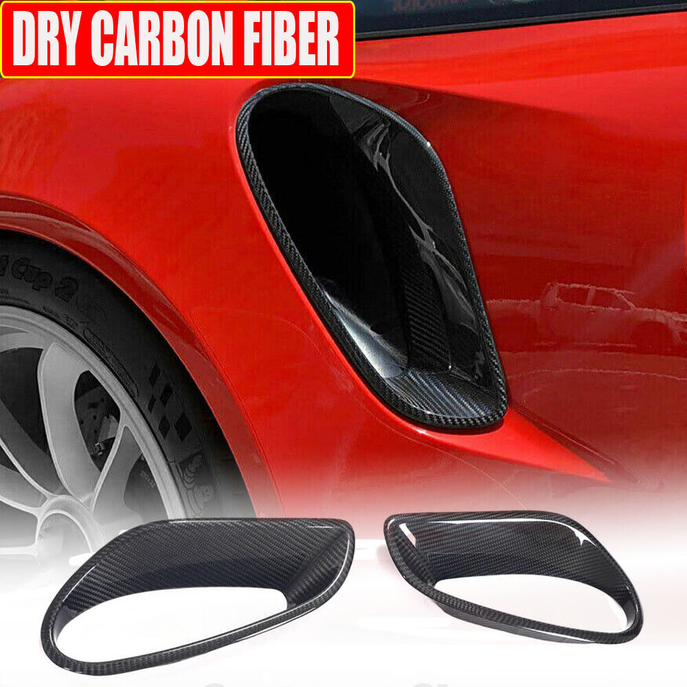 Fit Porsche 911 991 Turbo S 14-18 Dry Carbon Side Fender Air Vent Intake Covers