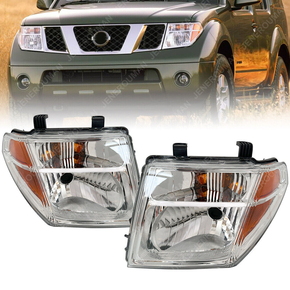 Pair Headlights For 05-08 Nissan Frontier Headlamps Head Lamps 05-07 Pathfinder