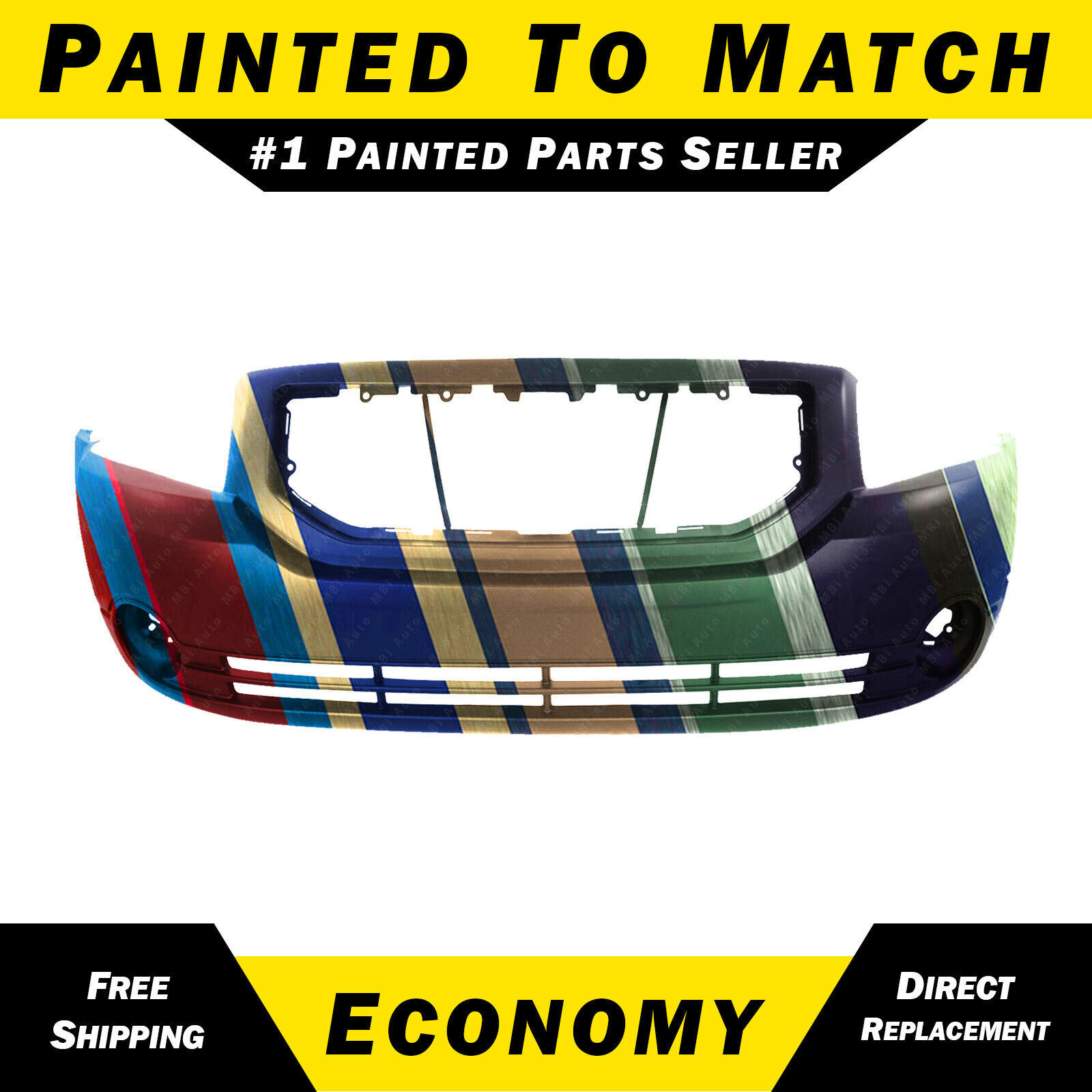 NEW Painted to Match - Front Bumper Cover for 2007-2012 Dodge Caliber with Fog