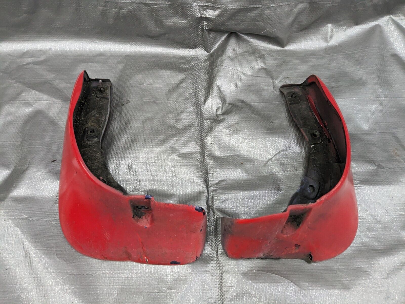 1999-2005 Mazda Miata RED Rear Mud Flaps Flap Left Right Set 99-05 01NBSU