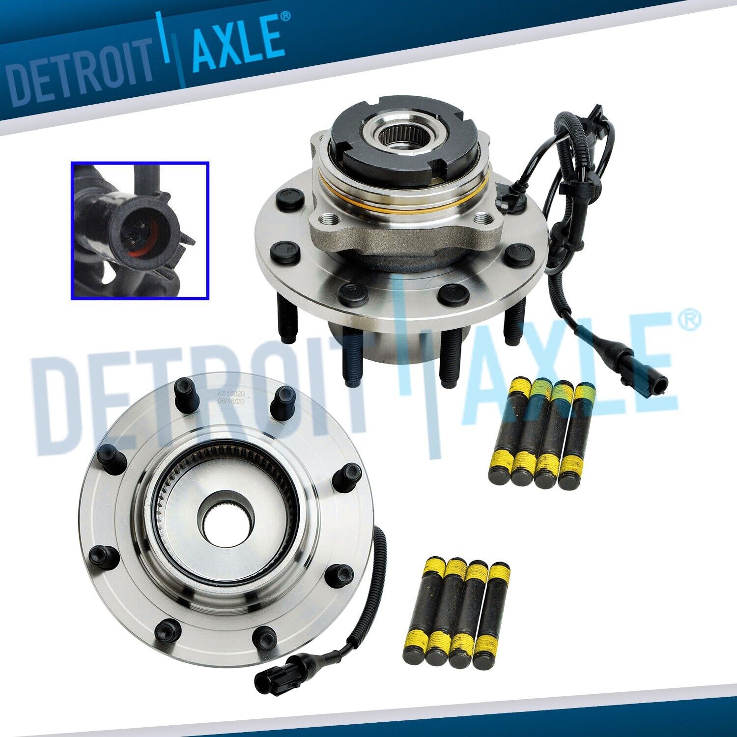 4WD Front Wheel Bearings and Hubs for 1999 - 2002 Ford F-250 F-350 SD Excursion