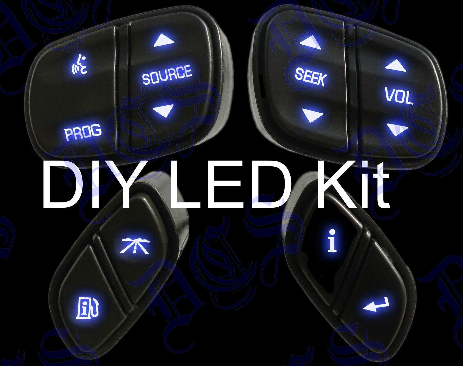 DIY BLUE LED Upgrade Kit - Silverado/Suburban Steering Wheel Switches Controls 