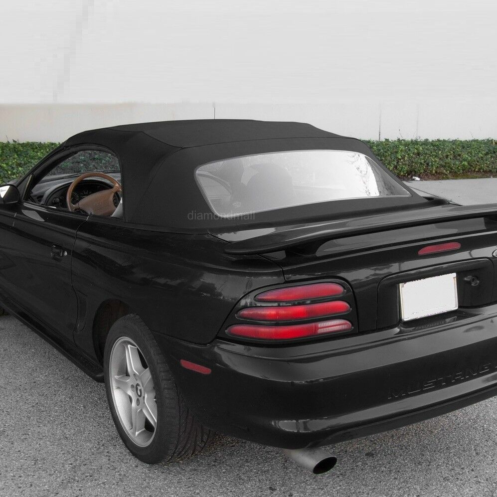 Ford mustang Convertible Soft top With Plastic window Black Sailcloth 1994-2004