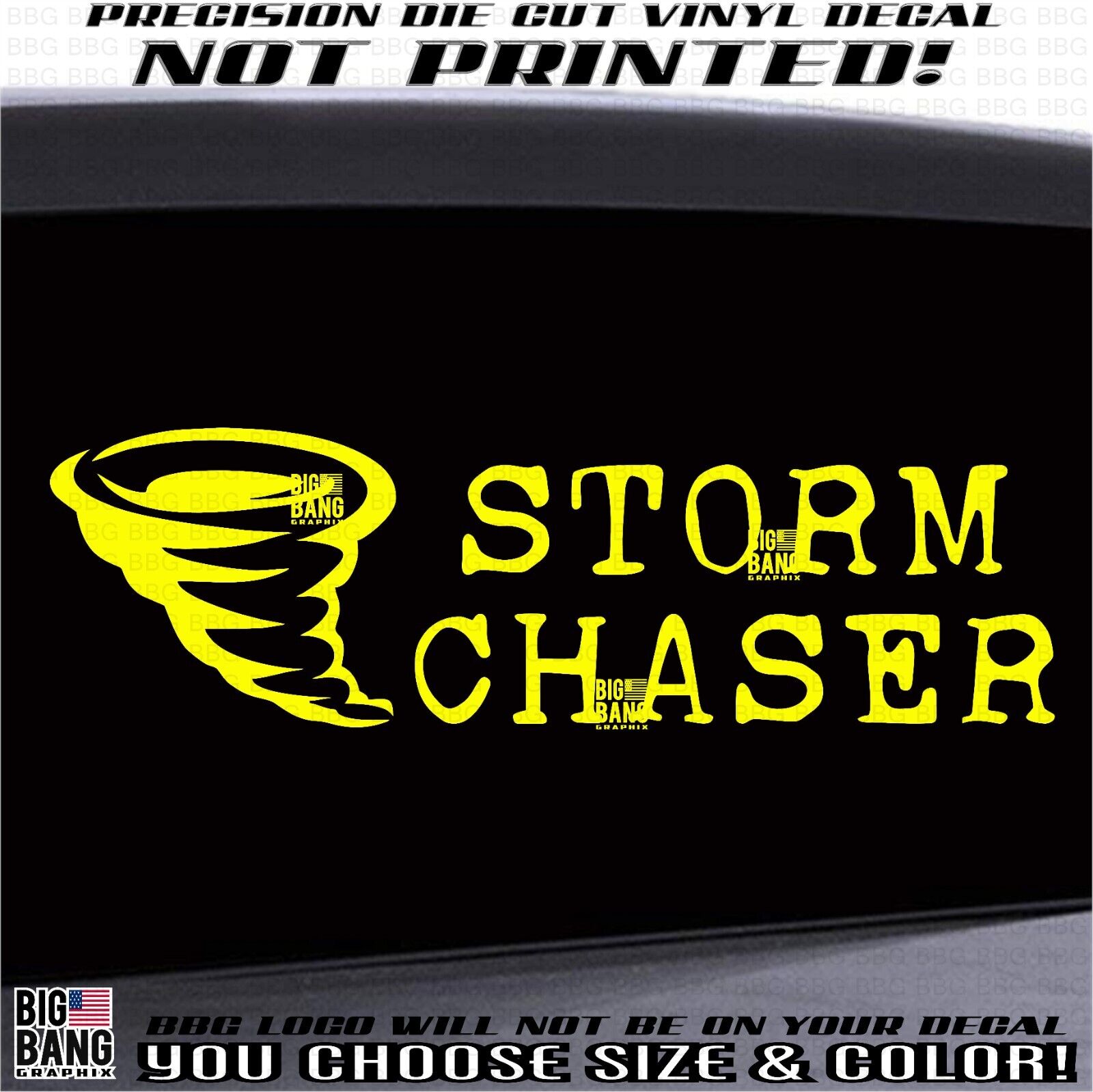 STORM CHASER Vehicle Vinyl Decal Sticker SUV Car Truck BUG OUT Warning Tornado