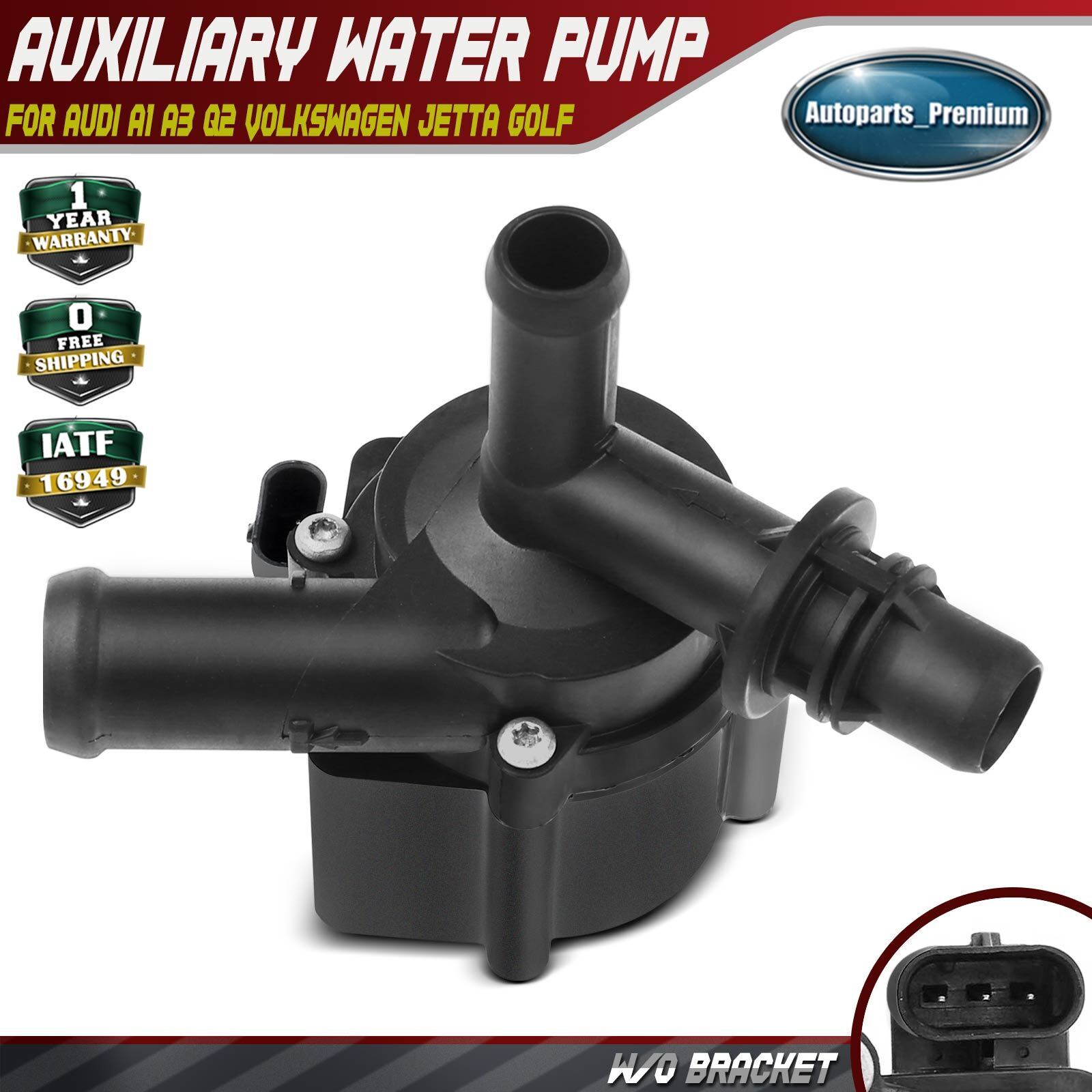Auxiliary Water Pump w/o Bracket for BMW 118i 320i 2012 2013 2014 2015 1.6L 2.0L