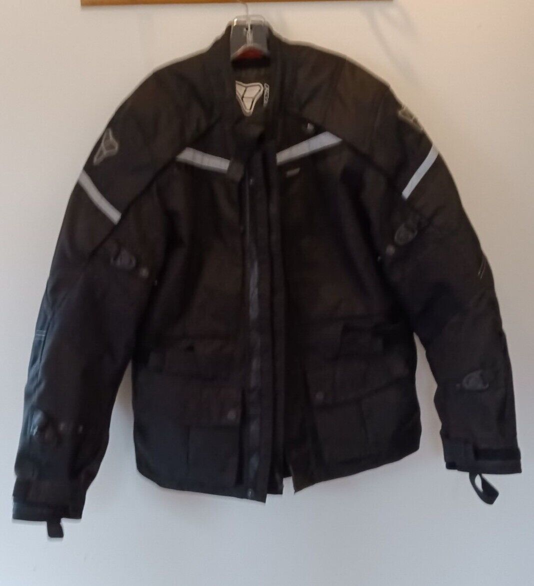 Pilot  Waterproof Black&Silver Motorcycle XL Jacket with RemovableLliner  