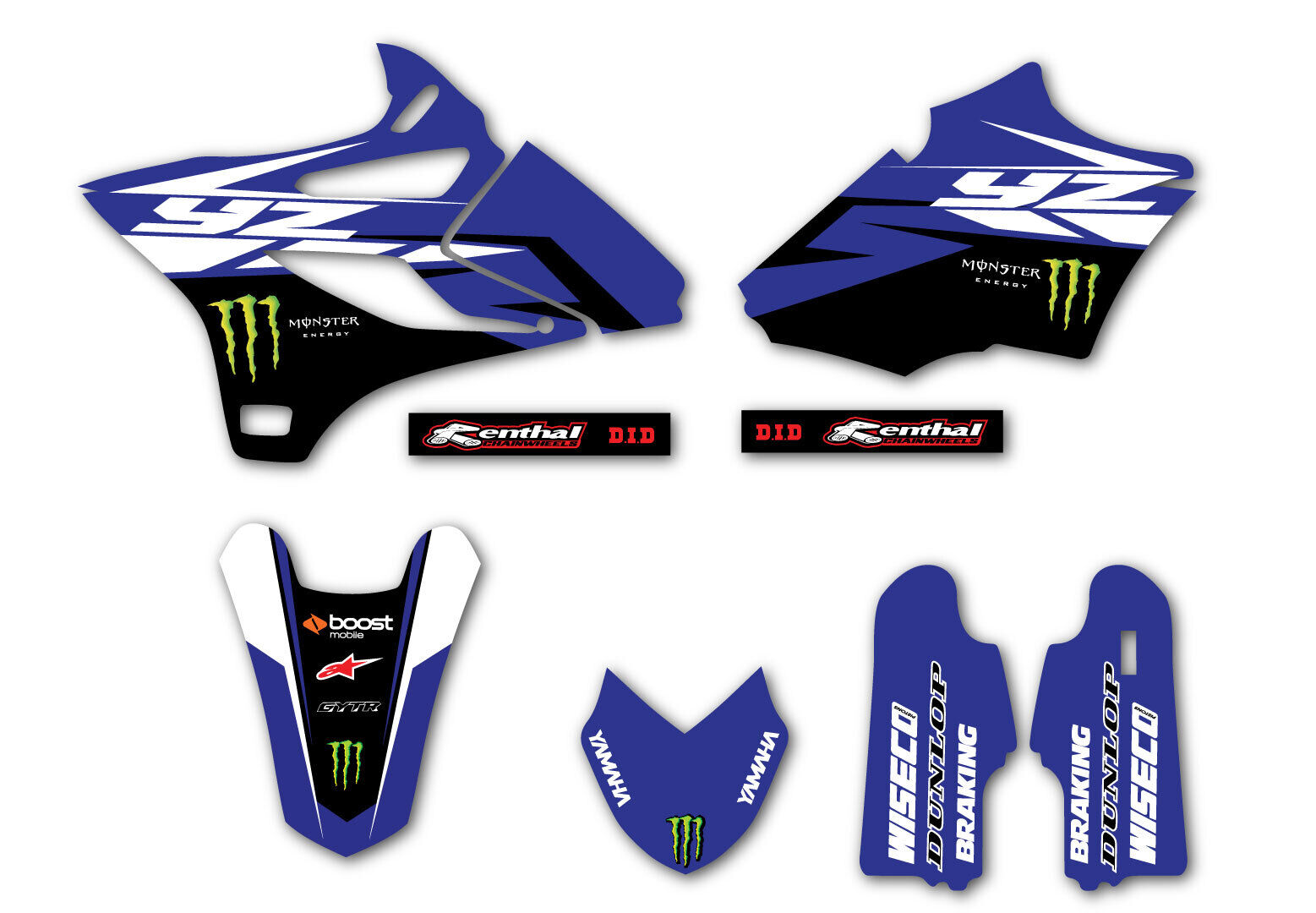 2002 - 2024 YAMAHA YZ85 GRAPHICS KIT MOTOCROSS STICKERS DECALS KIT 21mil Thick