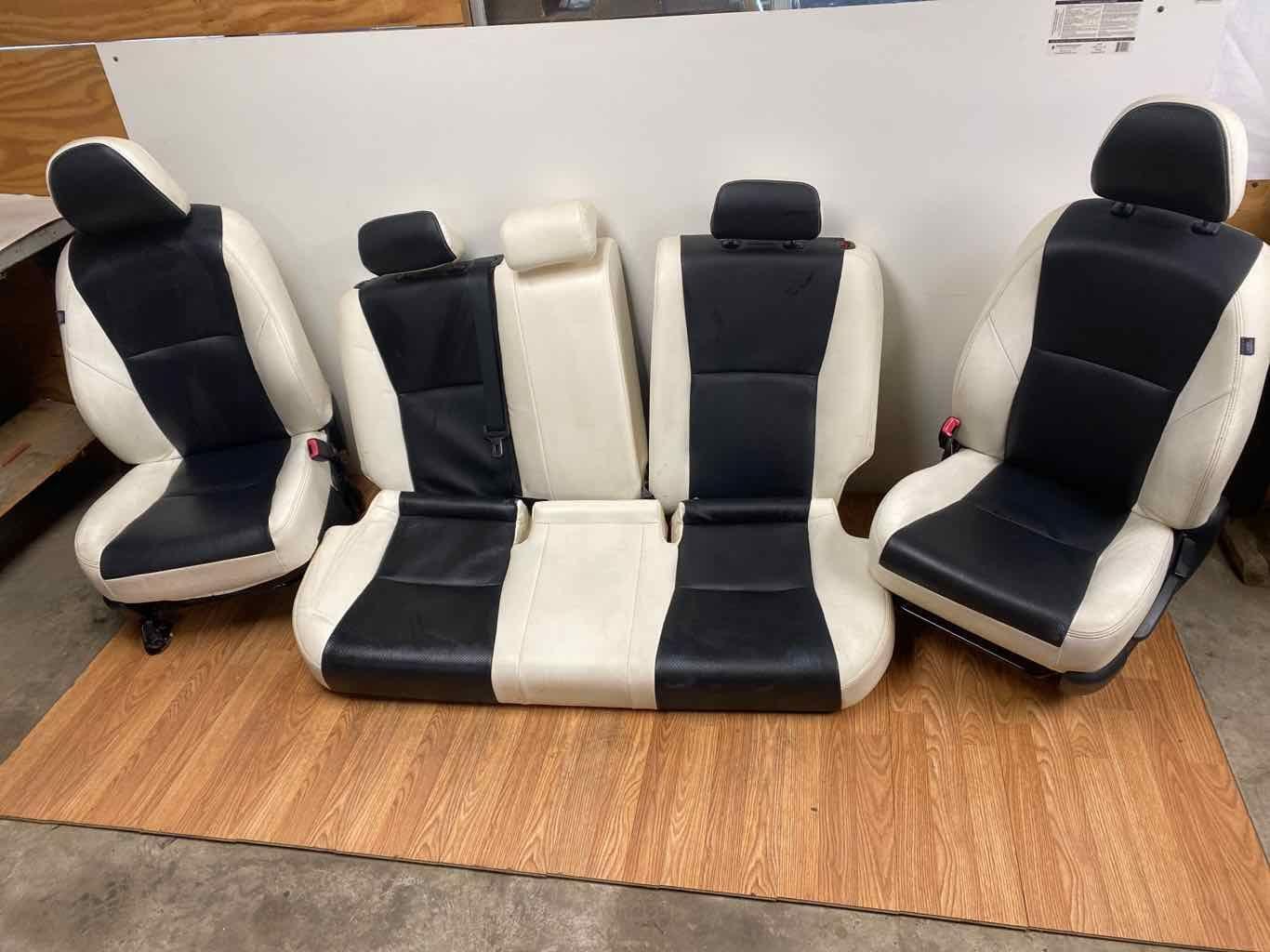 Complete Front & Rear Seats w Armrest Black & White Leather Fits 11-15 SCION XB