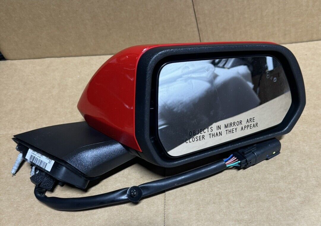 2015-2020 Ford Mustang RH Passenger Power Door Mirror W/Blind W/Turn RED OEM