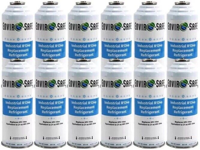 R 134a Refrigerant Replacement Cans- Coldest Refrigerant for Auto - 12 Pack