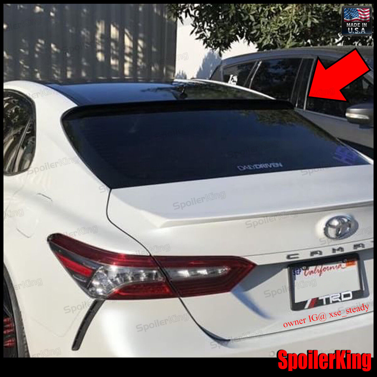 (284R) Rear Roof Spoiler Window Wing (Fits: Toyota Camry 2018-on xv70)