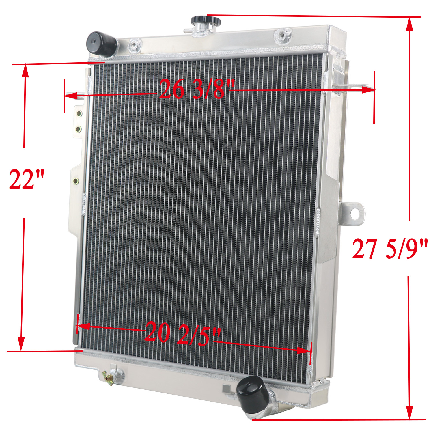 Universal Aluminum 4-Rows Radiator For Core Size 22''H X 20 2/5''W