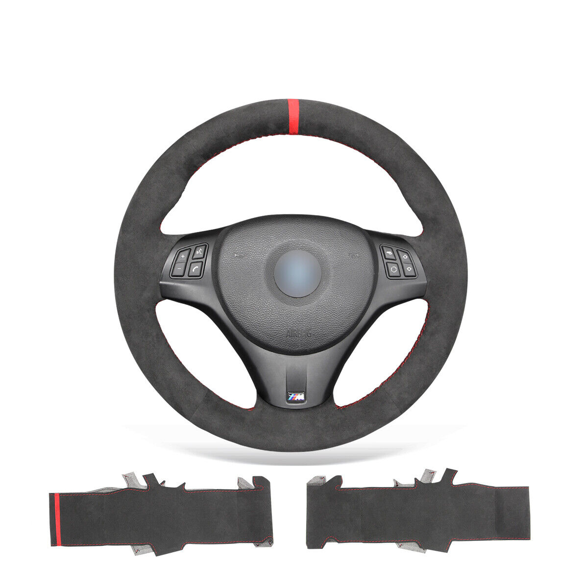 DIY Alcantara Suede Steering Wheel Cover Wrap A42 for BMW E81 E82 E87 E88 M3 E90