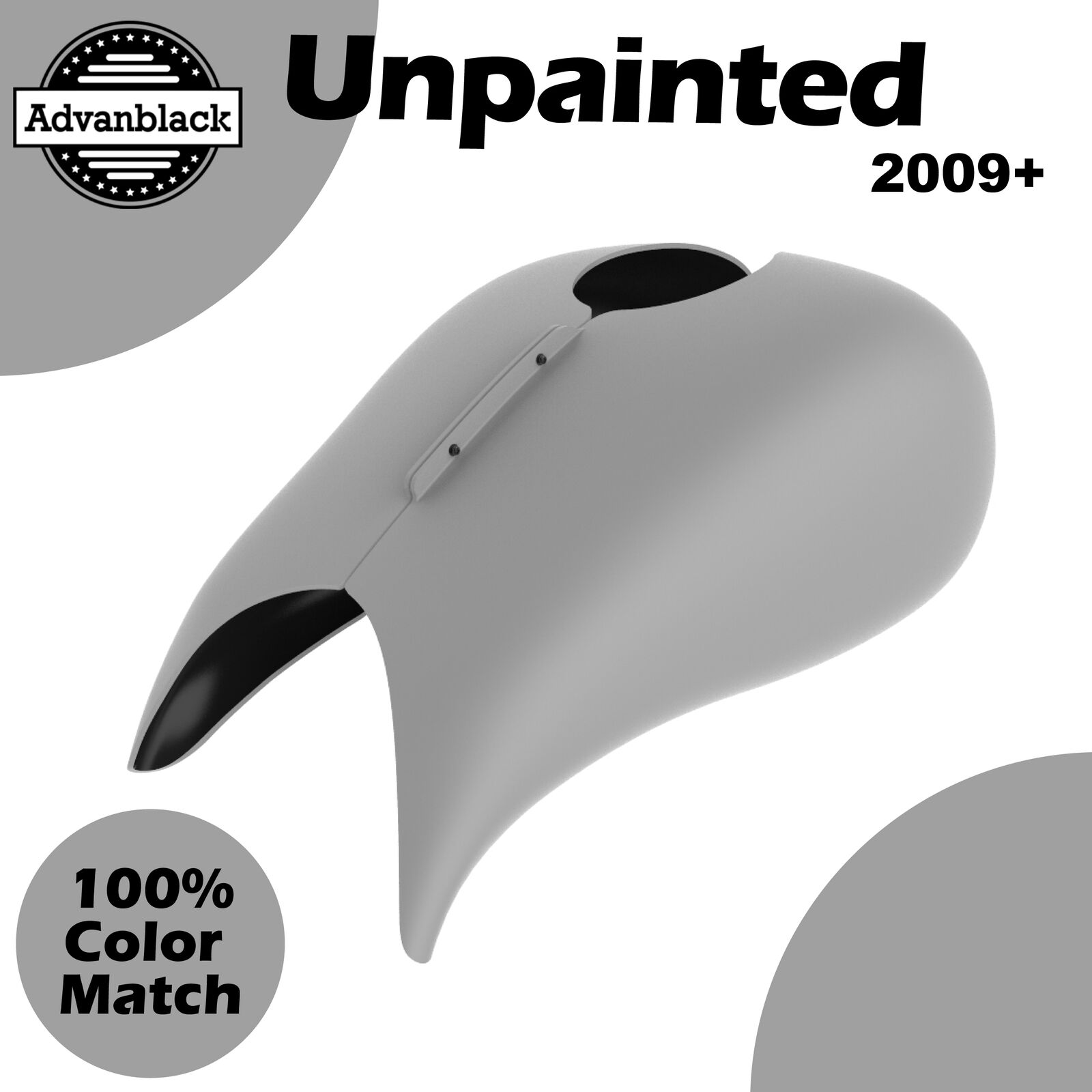 Unpainted Stretched Tank Cover For 2009+ Harley Touring Street Road Glide