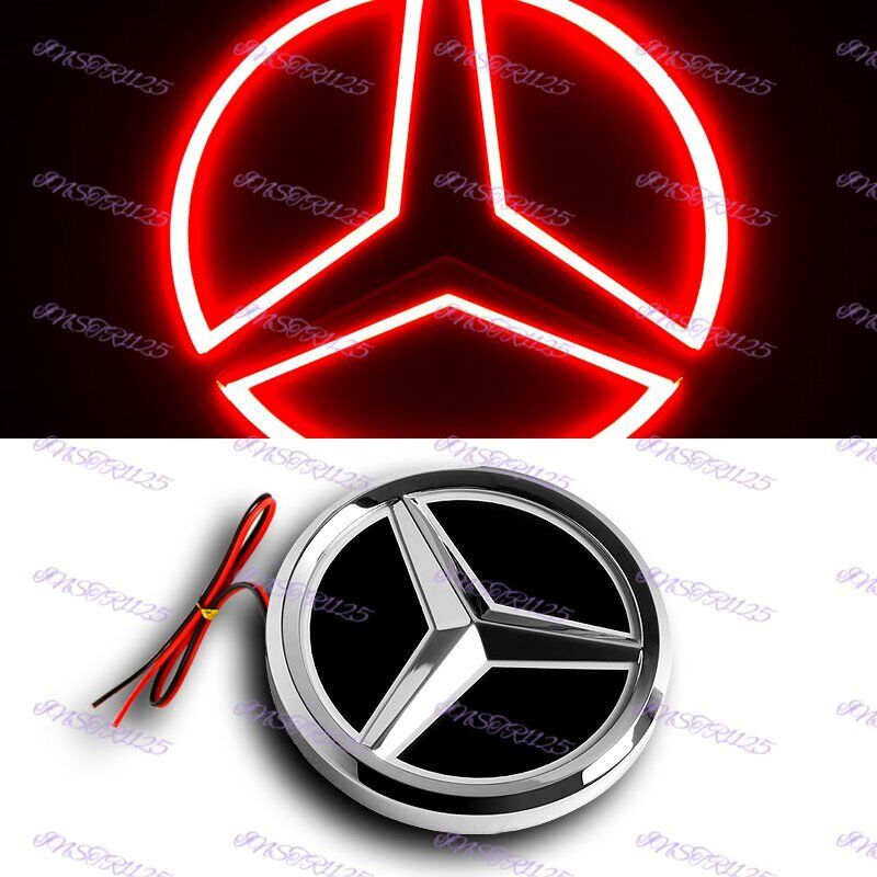 5D LED Car Tail Logo Red Light Badge Emblem Light For Mercedes-Benz C S GLK AMG
