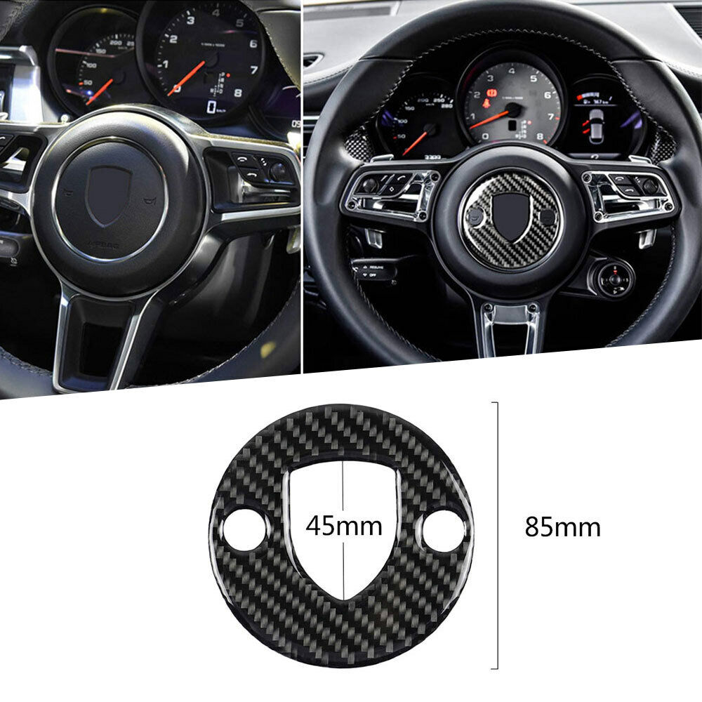 Carbon Fiber Car Steering Wheel Cover Trim Sticker For Porsche Macan 2015-2018 