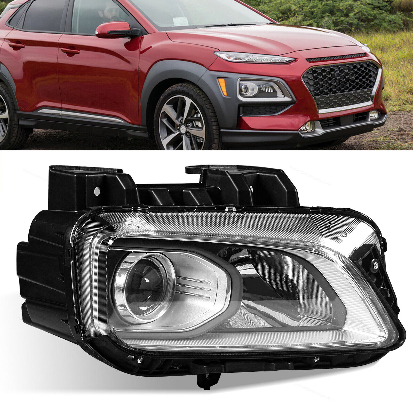 Fits 2018-2020 Hyundai Kona Halogen Headlight Replacement Assembly Right Side