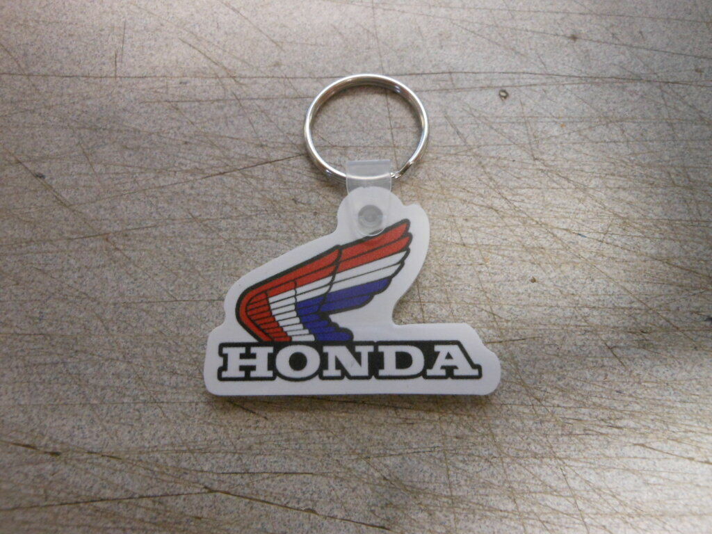 Honda Red White Blue Wing Retro Vintage Motorcycle Keychain Key Chain ATC XR CR
