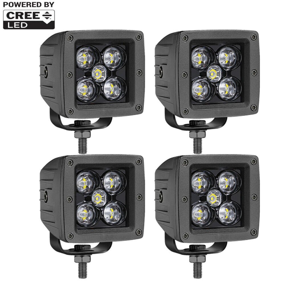 4x3 Inch 100W CREE LED Cube Pods Square Driving Off Road Spot Work Light Bar 12V