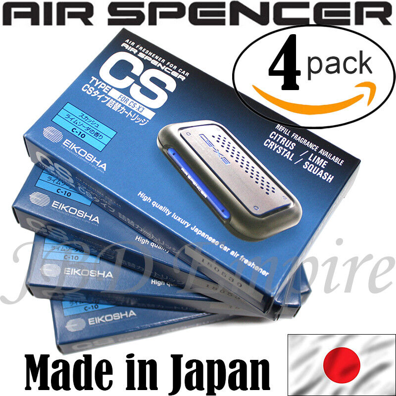 4 PACK JDM CS-X3 REFILL GENUINE EIKOSHA AIR SPENCER SQUASH SCENT AIR FRESHENER