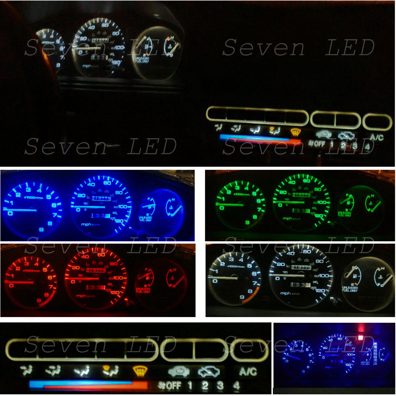 92-95 Gauge Cluster + Climate control LED KIT for Honda Civic EG