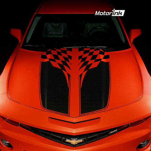 2010-2013 Chevrolet Camaro Checkered Flag Rally Stripes Decals Hood &Trunk 11 12
