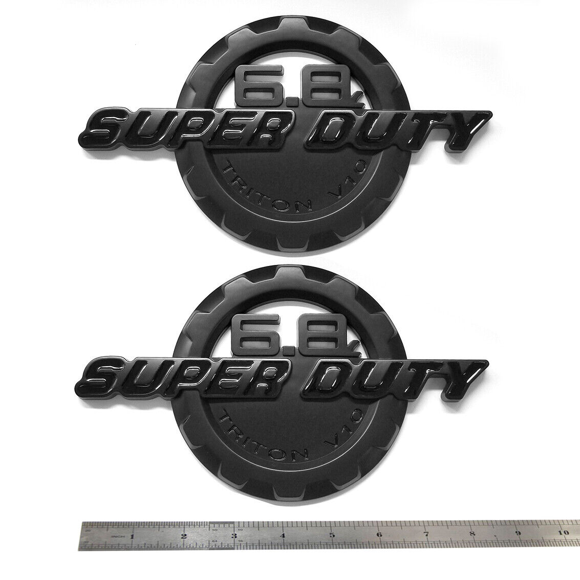 2x OEM 6.8L Super-Duty Triton V10 Emblem 6.8 Superduty Badge 3D F fits Black