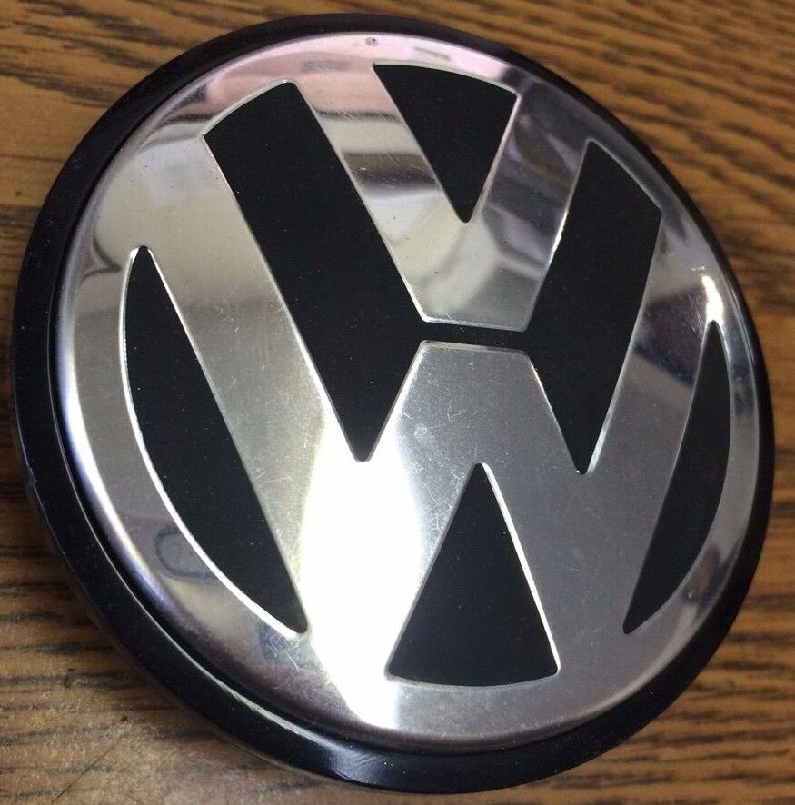 Genuine OEM Volkswagen VW Golf Passat Center Cap Black & Chrome 3B7601171 
