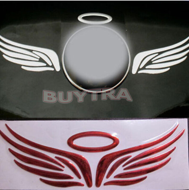 Hot Red 3D Angel Fairy Wing Car Truck Logo Emblem Badge Decal StickYECA