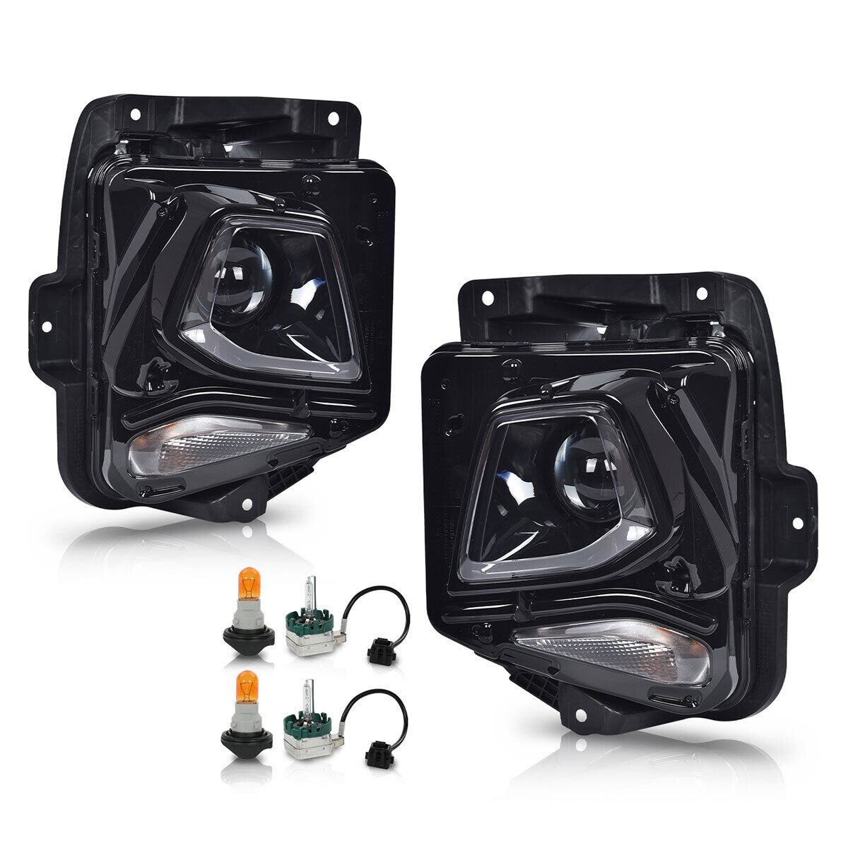 Fit For 19-21 Chevy Blazer Left+Right HID/Xenon Projector Headlights w/ HID Kit