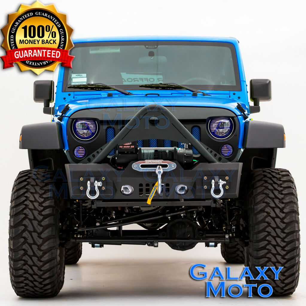 Stinger Stubby Rock Crawler Front Bumper+Winch Plate for 07-18 Jeep JK Wrangler