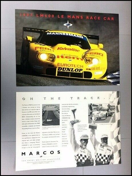 1997 Marcos LM600 LeMans Race Original 1-page Car Brochure Leaflet Card