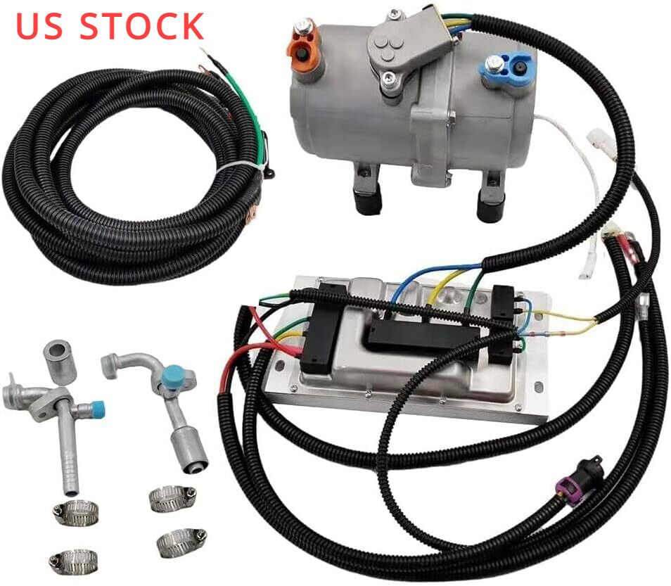 12V Electric Air Conditioner Compressor A/C Kit for Campers RVs Trucks Buses