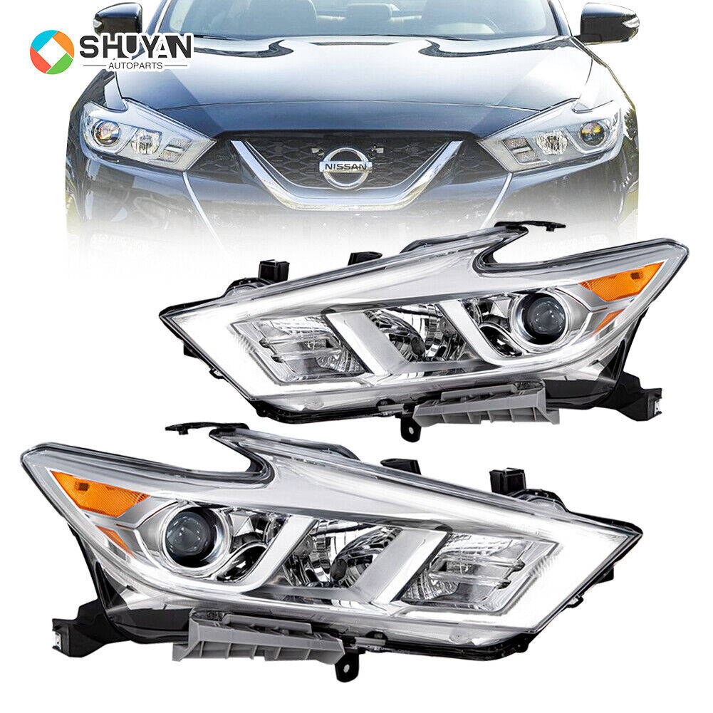 For 2016-2018 Nissan Maxima S SL SV Headlights W/LED DRL Left+Right Side White
