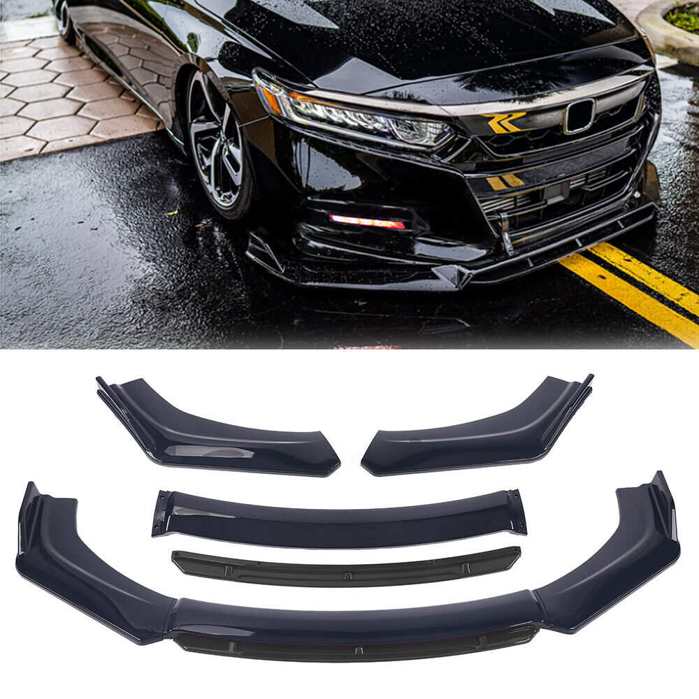 Glossy Black Front Bumper Lip Splitter Spoiler For Honda Accord Sport 2018-2020