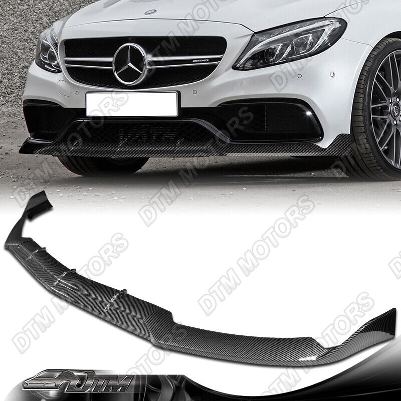 For 15-21 Mercedes C63/C63S AMG W205 AP-Style Carbon Painted Front Bumper Lip