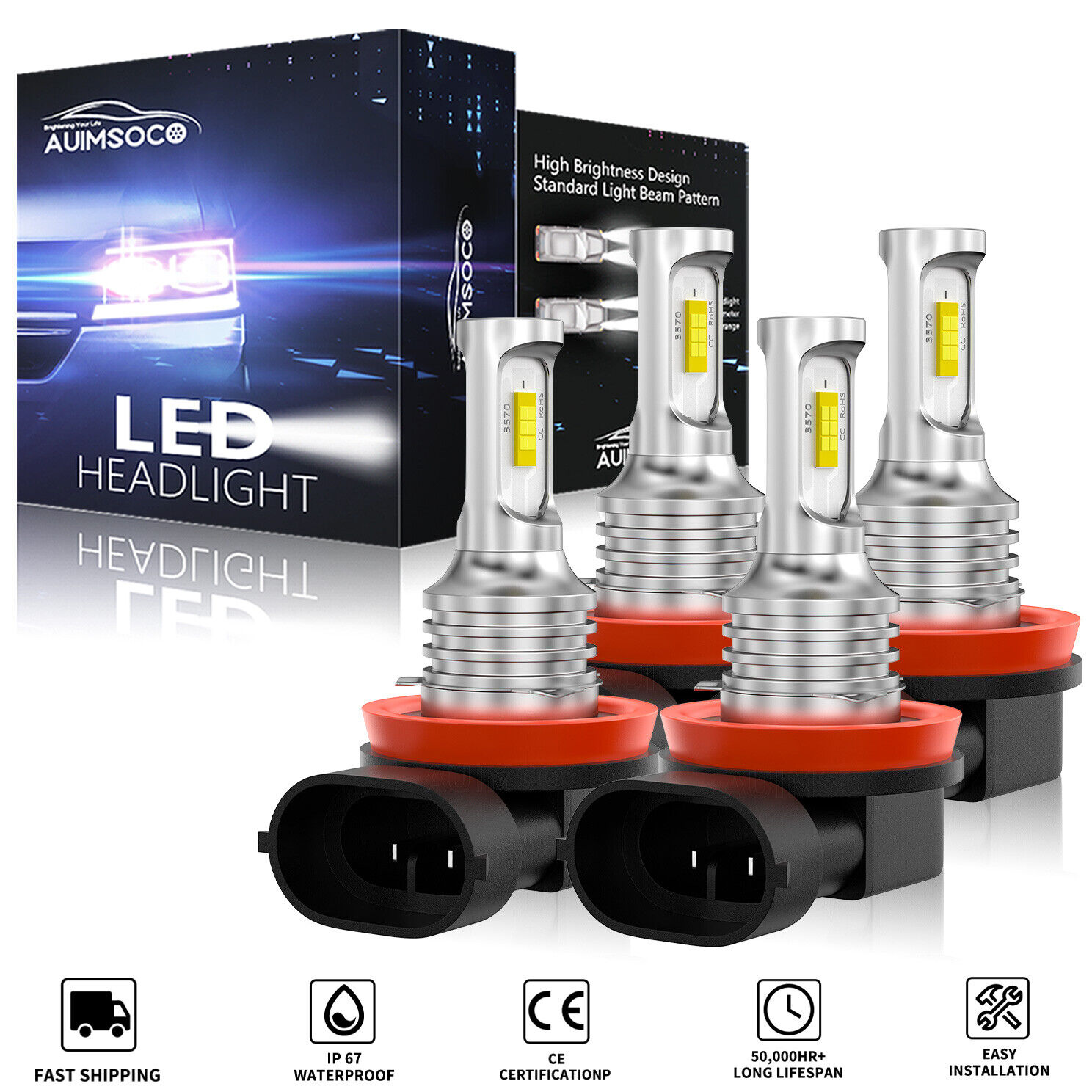 For 2014-2020 Nissan Rogue Sport Utility 4-Door LED Headlights Bulbs Upgrade Kit