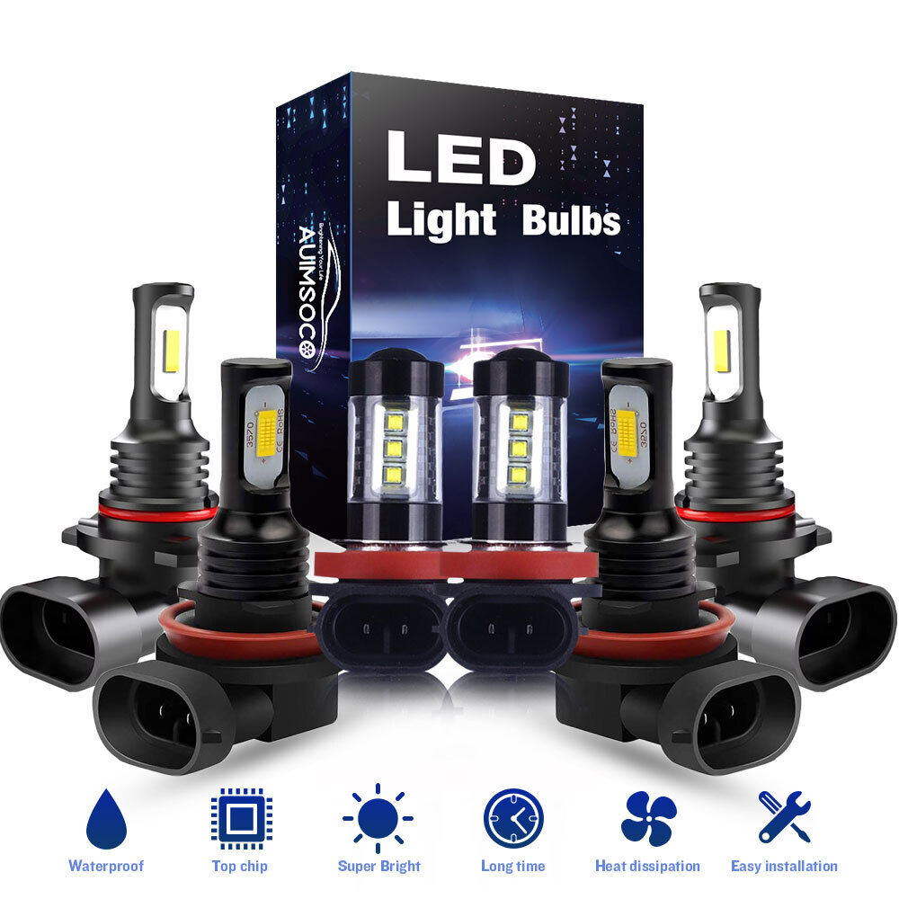 For 2007-2014 Toyota Camry LED Headlights Bulbs Kit High/low Beam + Fog Light