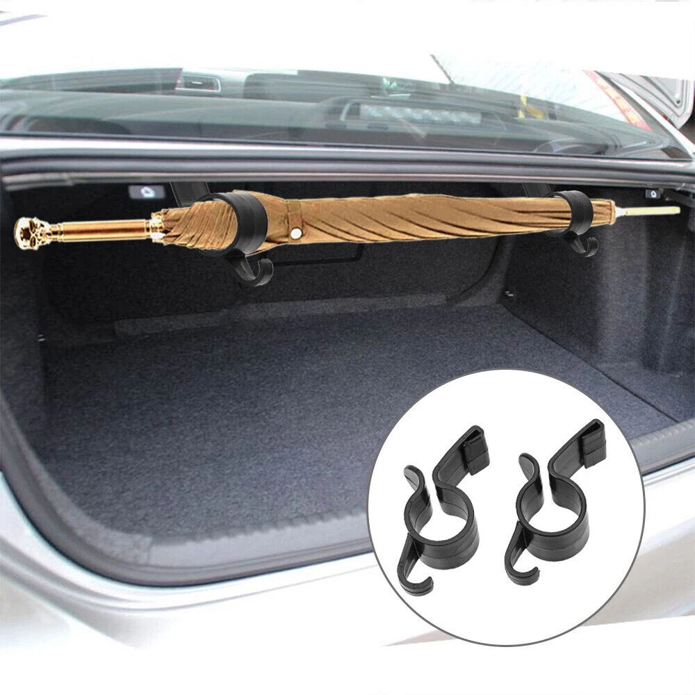 2 pcs Black Car Trunk Umbrella Hook Holder Hanger Clip Fastener Car Accessories